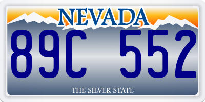 NV license plate 89C552