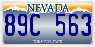 NV license plate 89C563