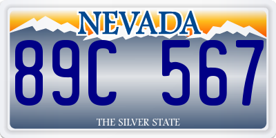 NV license plate 89C567