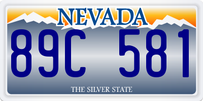 NV license plate 89C581