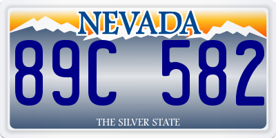 NV license plate 89C582