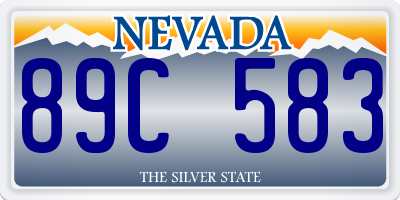 NV license plate 89C583