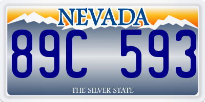 NV license plate 89C593