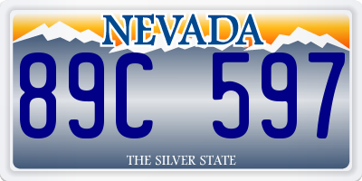 NV license plate 89C597