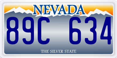 NV license plate 89C634