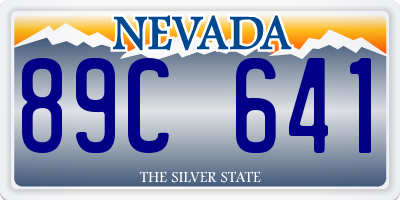 NV license plate 89C641