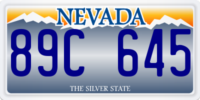 NV license plate 89C645