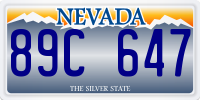 NV license plate 89C647