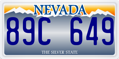 NV license plate 89C649