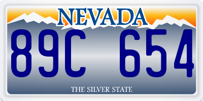 NV license plate 89C654