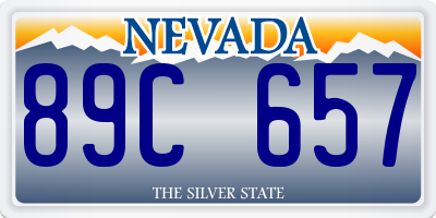 NV license plate 89C657