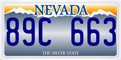 NV license plate 89C663