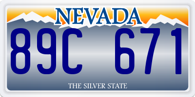 NV license plate 89C671