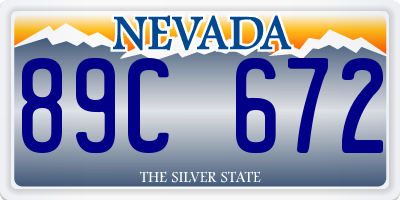 NV license plate 89C672