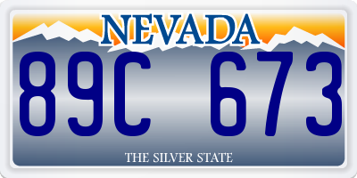 NV license plate 89C673