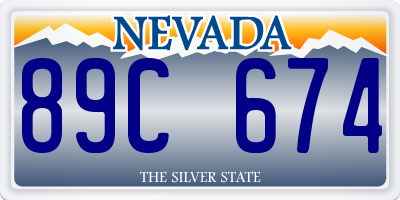 NV license plate 89C674