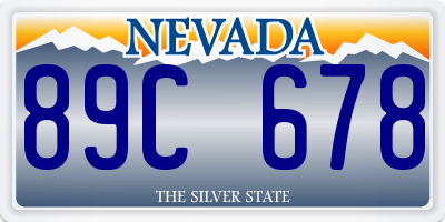 NV license plate 89C678