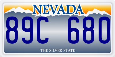 NV license plate 89C680