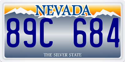 NV license plate 89C684