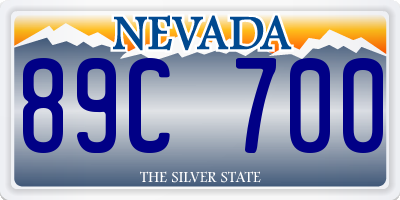 NV license plate 89C700