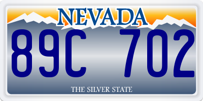 NV license plate 89C702