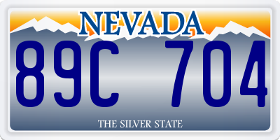 NV license plate 89C704
