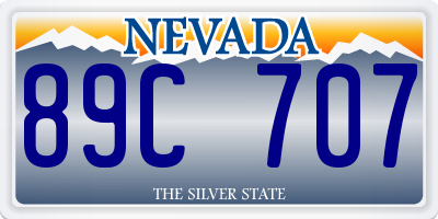 NV license plate 89C707