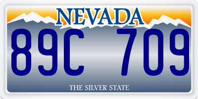 NV license plate 89C709