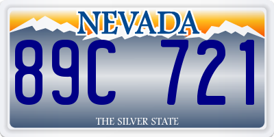 NV license plate 89C721