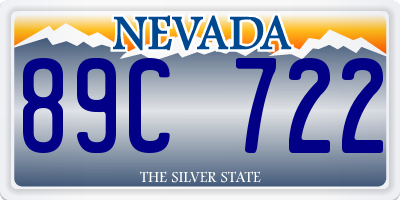NV license plate 89C722