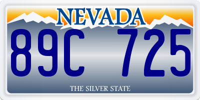 NV license plate 89C725