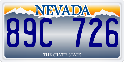 NV license plate 89C726
