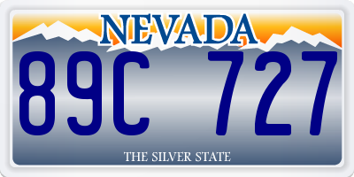 NV license plate 89C727