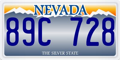 NV license plate 89C728