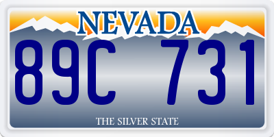 NV license plate 89C731