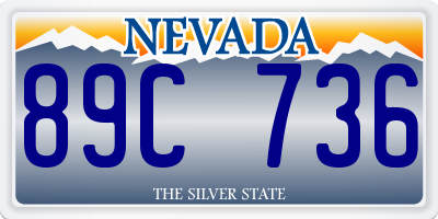 NV license plate 89C736
