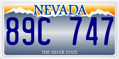 NV license plate 89C747