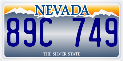 NV license plate 89C749