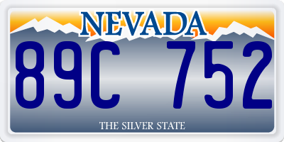 NV license plate 89C752