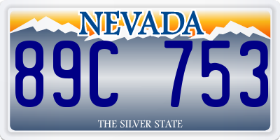 NV license plate 89C753