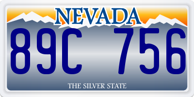 NV license plate 89C756