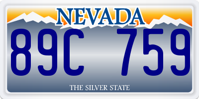 NV license plate 89C759