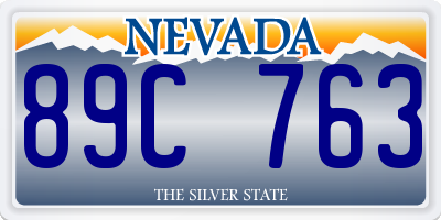 NV license plate 89C763