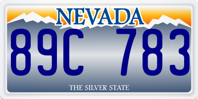 NV license plate 89C783
