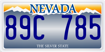 NV license plate 89C785