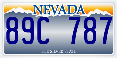 NV license plate 89C787