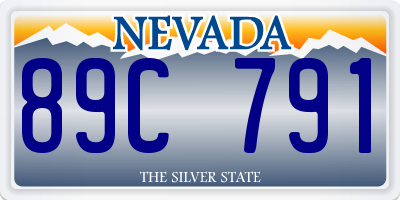 NV license plate 89C791