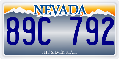 NV license plate 89C792