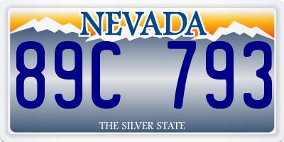 NV license plate 89C793