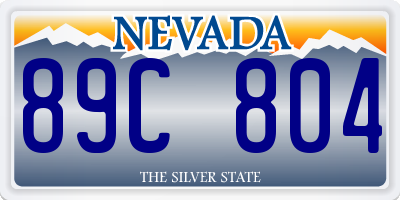 NV license plate 89C804